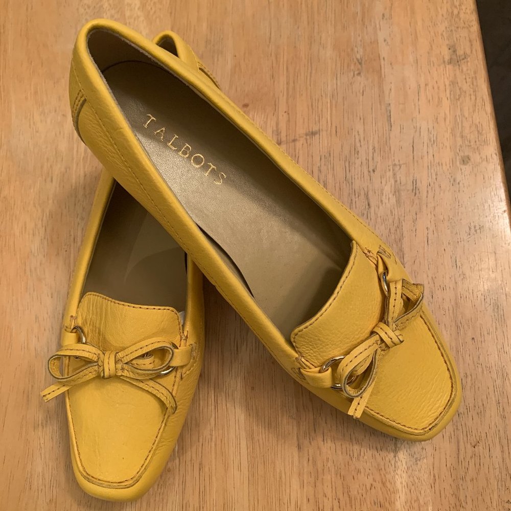 Talbots yellow loafer with tie detail-- NEW, never been worn